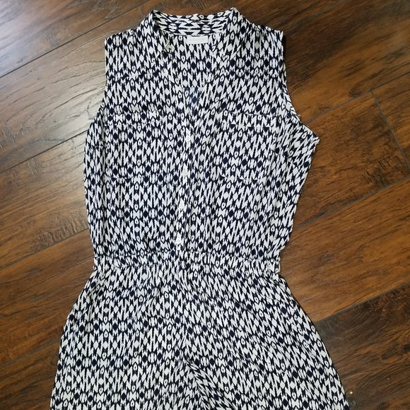 New York and Company Navy and White Romper - Picture 1 of 7
